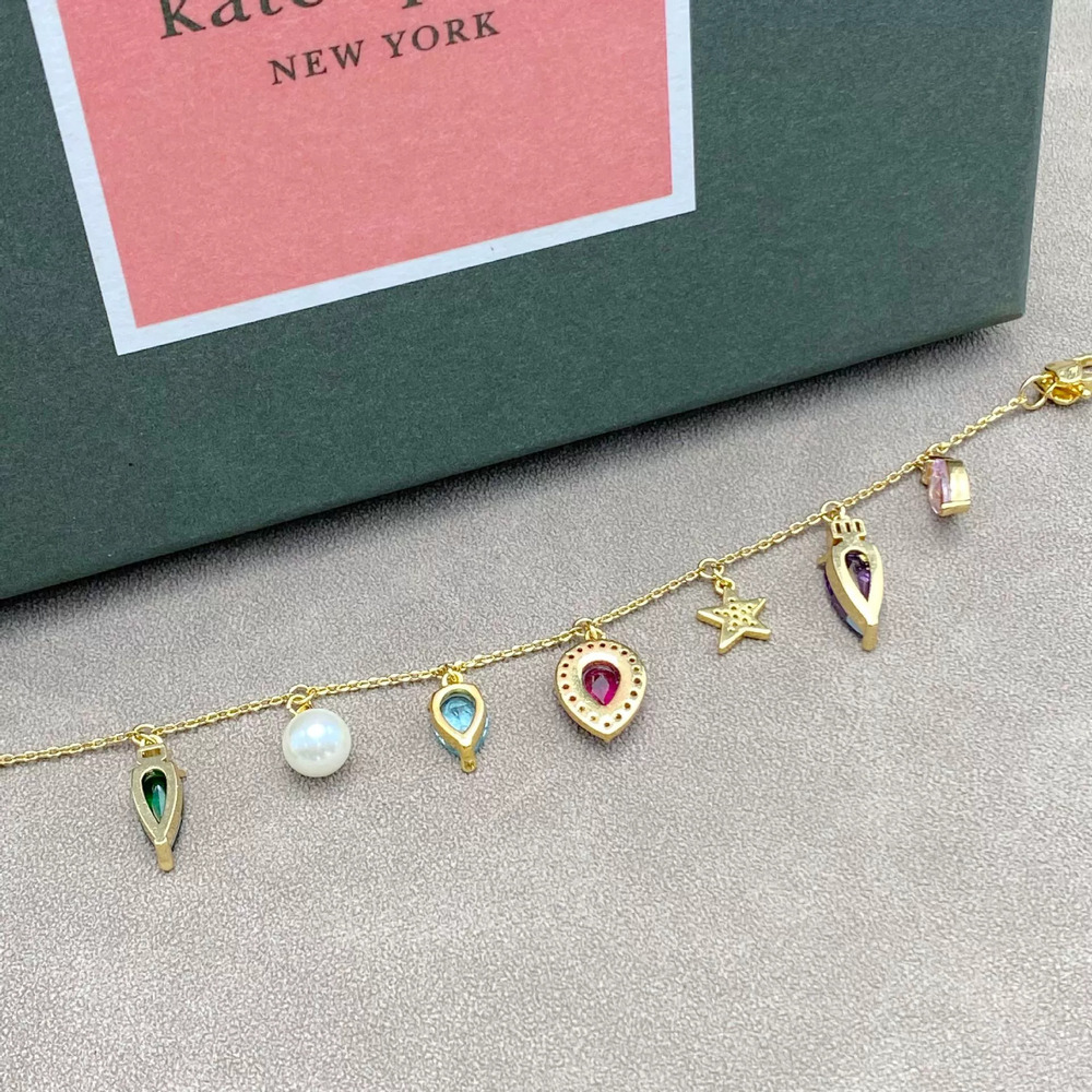 kate spade Faceted Zircon Pearl Drop Star Colorful Bracelet - Picture 4 of 6